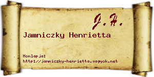 Jamniczky Henrietta névjegykártya